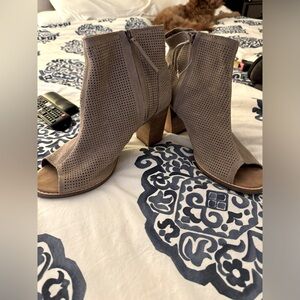 Taupe Suede Ankle Booties by Toms